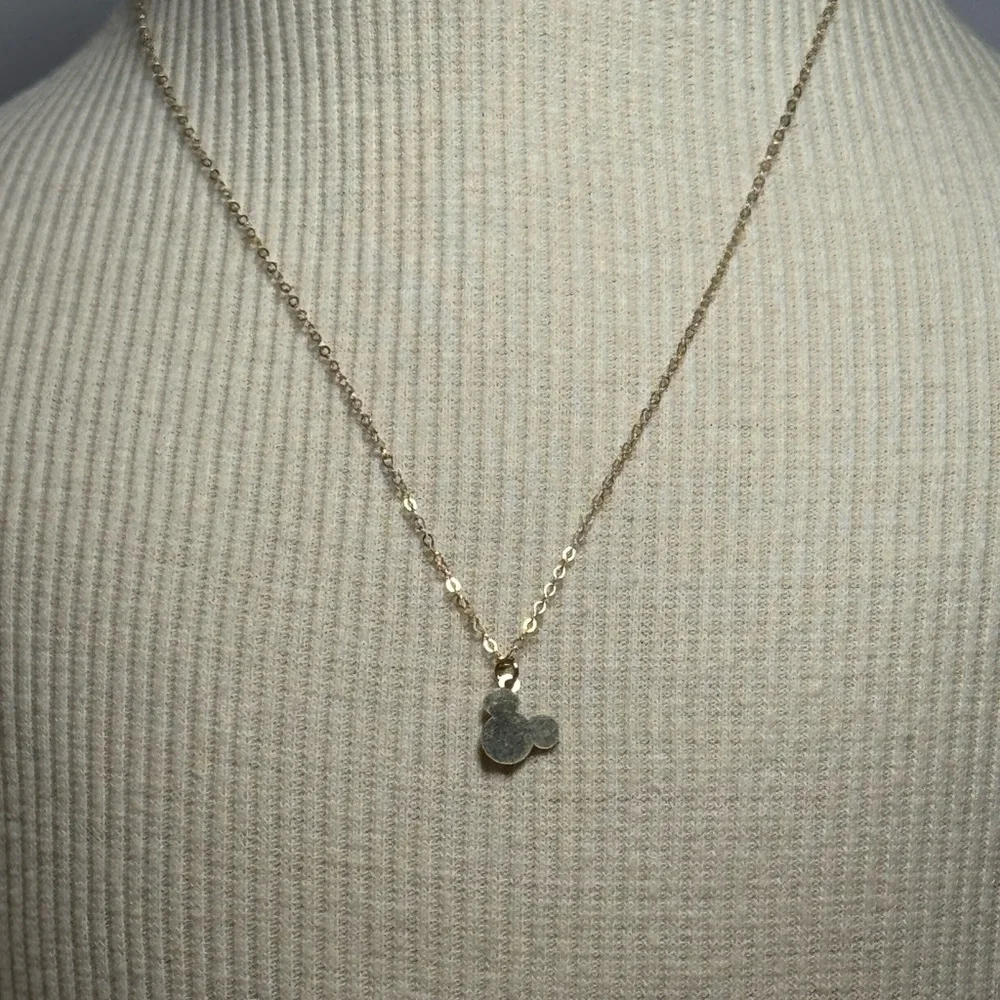 Mickey Mouse Gold Filled Necklace w/Silhoutte Pendant - Picture 3 of 4
